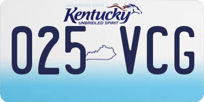 KY license plate 025VCG