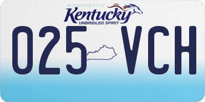 KY license plate 025VCH