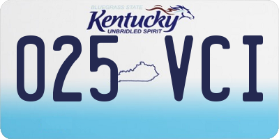 KY license plate 025VCI