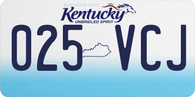 KY license plate 025VCJ