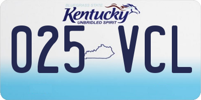 KY license plate 025VCL