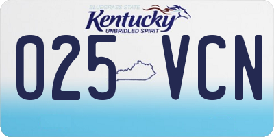 KY license plate 025VCN
