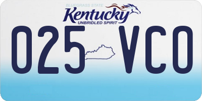 KY license plate 025VCO