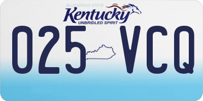 KY license plate 025VCQ