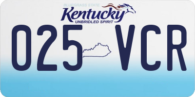 KY license plate 025VCR