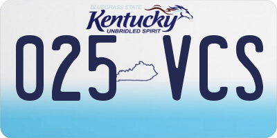 KY license plate 025VCS