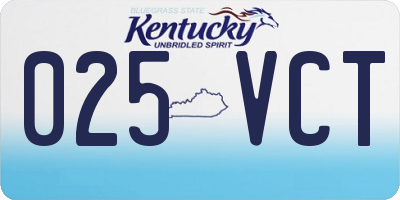 KY license plate 025VCT