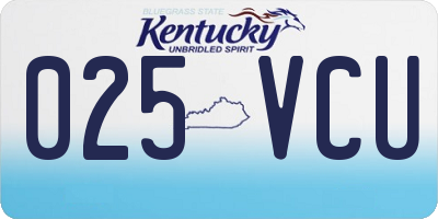 KY license plate 025VCU