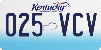 KY license plate 025VCV