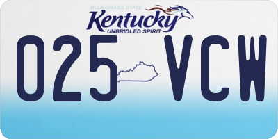 KY license plate 025VCW