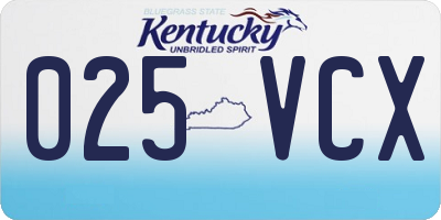 KY license plate 025VCX