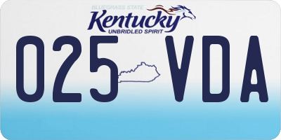KY license plate 025VDA