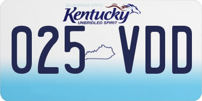 KY license plate 025VDD