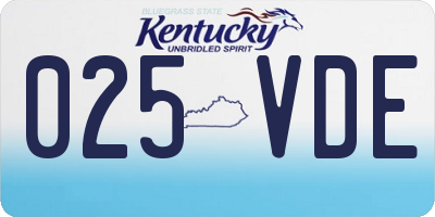KY license plate 025VDE