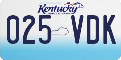 KY license plate 025VDK