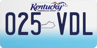 KY license plate 025VDL