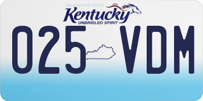 KY license plate 025VDM