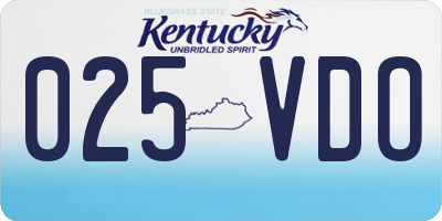 KY license plate 025VDO