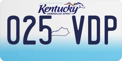 KY license plate 025VDP