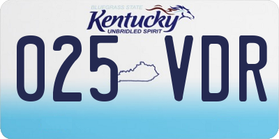 KY license plate 025VDR