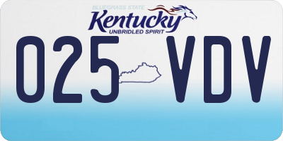 KY license plate 025VDV