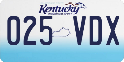KY license plate 025VDX