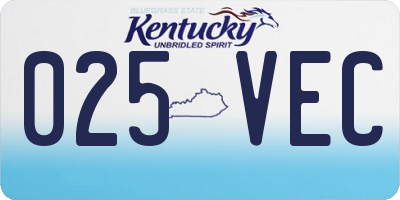 KY license plate 025VEC