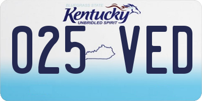 KY license plate 025VED