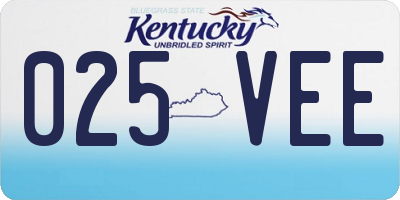 KY license plate 025VEE