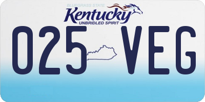 KY license plate 025VEG