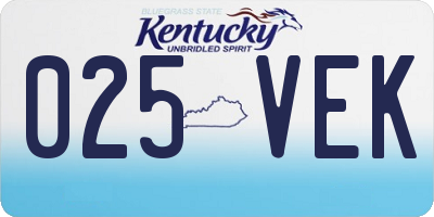 KY license plate 025VEK