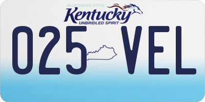 KY license plate 025VEL