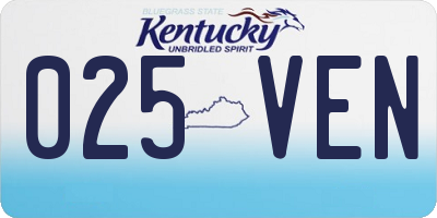 KY license plate 025VEN