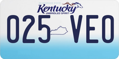 KY license plate 025VEO