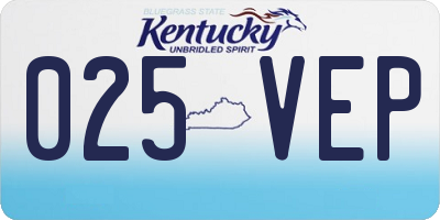 KY license plate 025VEP