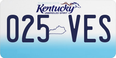 KY license plate 025VES