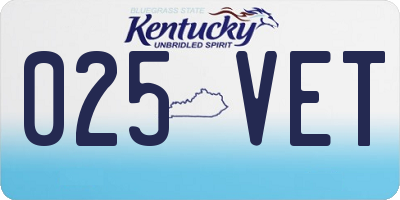 KY license plate 025VET