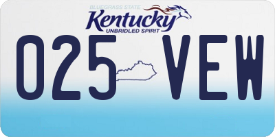 KY license plate 025VEW