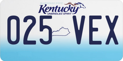 KY license plate 025VEX