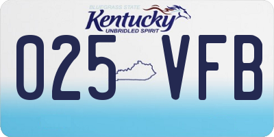 KY license plate 025VFB