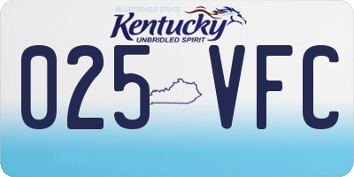 KY license plate 025VFC