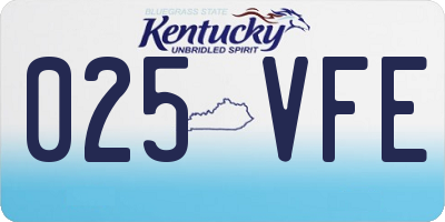 KY license plate 025VFE