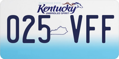 KY license plate 025VFF