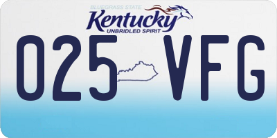 KY license plate 025VFG