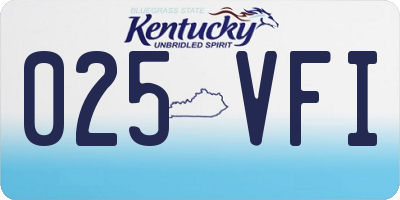 KY license plate 025VFI