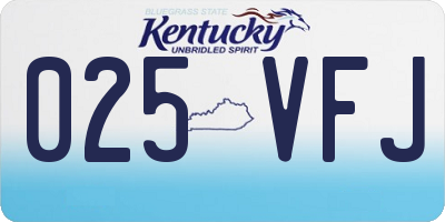 KY license plate 025VFJ