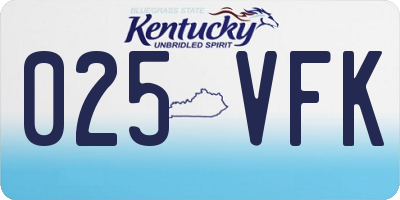 KY license plate 025VFK