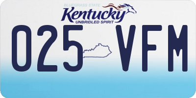 KY license plate 025VFM
