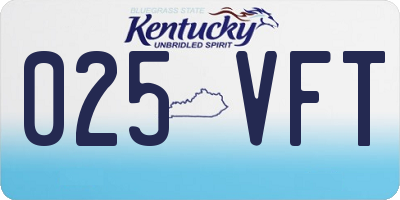 KY license plate 025VFT