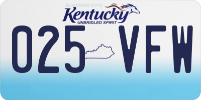 KY license plate 025VFW